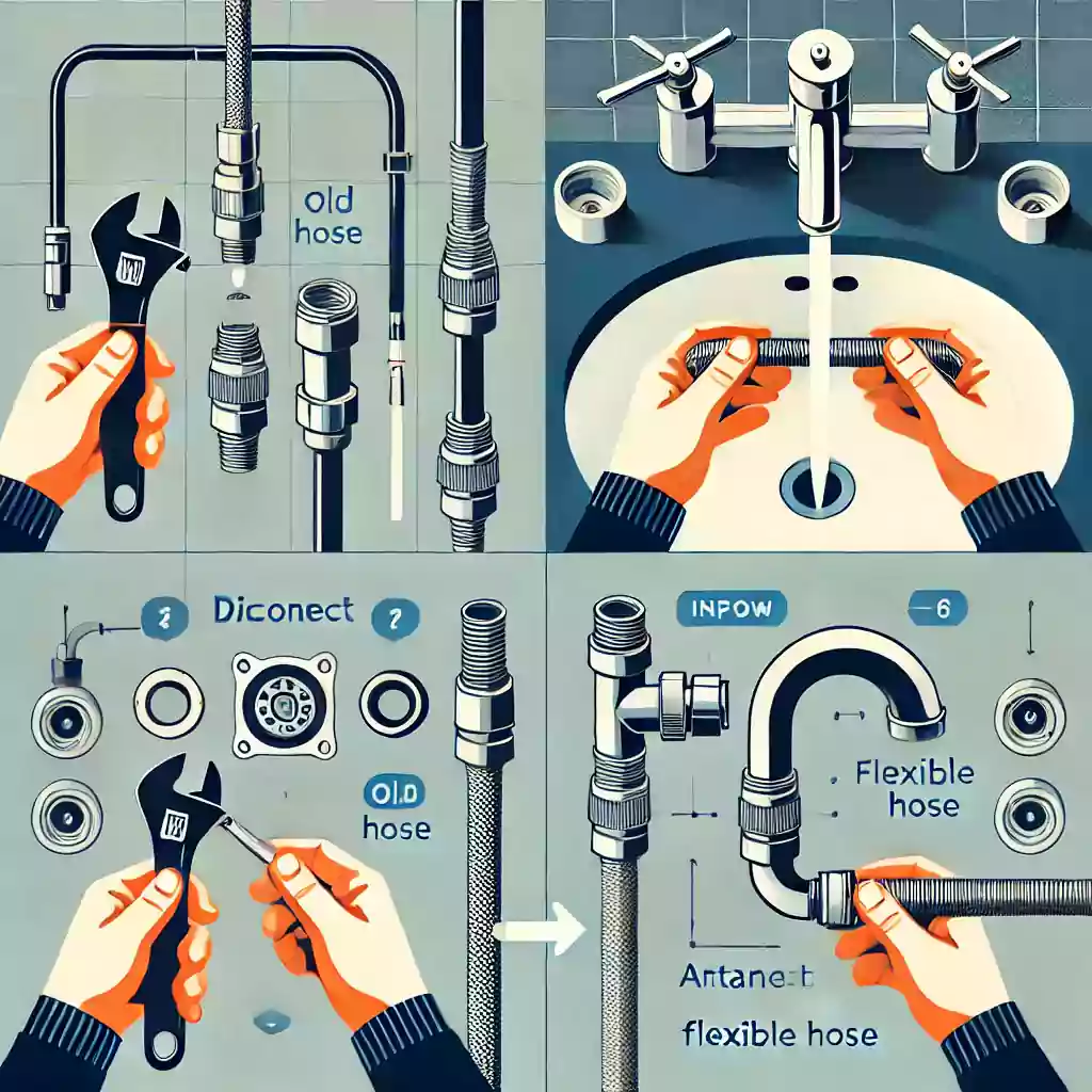 آموزش نصب و تعویض شیلنگ روشویی