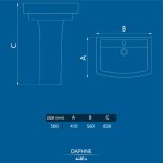 روشویی پایه دار چینی کرد مدل دافنه 56