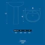 روشویی پایه دار چینی کرد مدل کاملیا 45