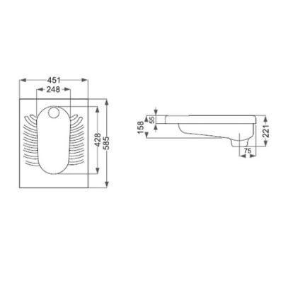 توالت ایرانی مروارید مدل کریستال تخت
