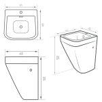 روشویی دیواری مروارید مدل کرون 42