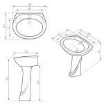 روشویی پایه دار مروارید مدل مرجان 61