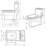 توالت فرنگی مروارید مدل یاریس (خروجی به کف)