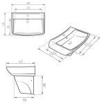 روشویی نیم پایه مروارید مدل کاتیا 55