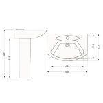 روشویی پایه دار مروارید مدل الگانت 65