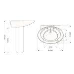 روشویی پایه دار مروارید مدل کلاسیک 66