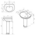 روشویی پایه دار مروارید مدل دیانا 55