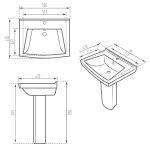 روشویی پایه دار مروارید مدل موندیال 60