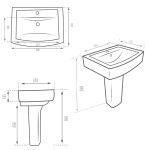 روشویی پایه دار مروارید مدل کرون 61