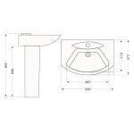 روشویی پایه دار مروارید مدل الگانت 54