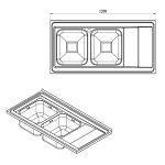 سینک ظرفشویی روکار کن مدل 9152