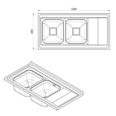 سینک ظرفشویی روکار کن مدل 9132