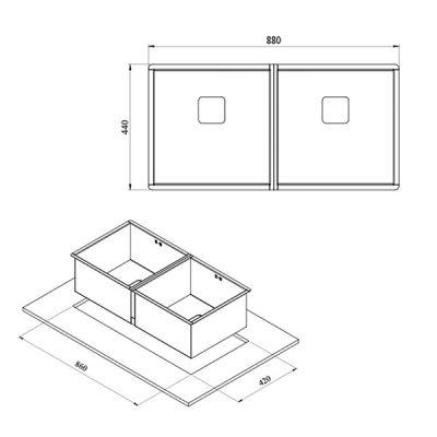 سینک باکسی توکار کن مدل BCN-88