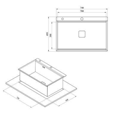 سینک باکسی توکار مدل BCN-74
