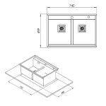 سینک باکسی توکار کن مدل BCN-302-74
