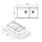سینک باکسی توکار کن مدل BCN-302-90