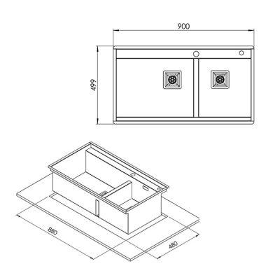 سینک باکسی توکار کن مدل BCN-302-90
