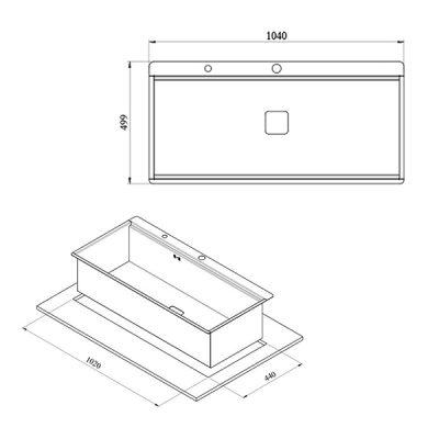 سینک باکسی توکار کن مدل BCN-104