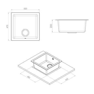 سینک ظرفشویی گرانیتی کن مدل بل Bell