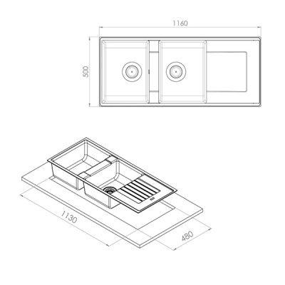 سینک ظرفشویی گرانیتی کن مدل سیمون Simon