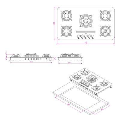 اجاق گاز رومیزی کن مدل پاردیک