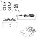 اجاق گاز رومیزی کن مدل پاردیک شعله راست