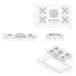 اجاق گاز رومیزی کن مدل اپل