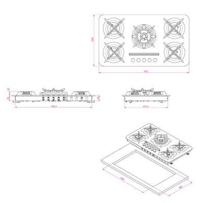 اجاق گاز رومیزی کن مدل اپل