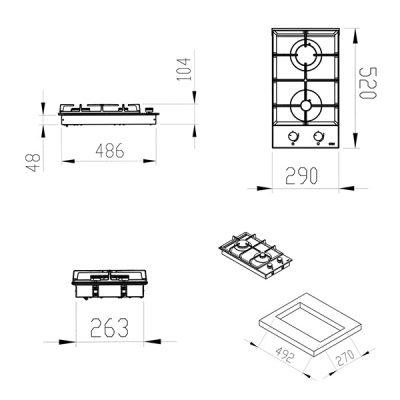 اجاق گاز رومیزی کن مدل دومینو