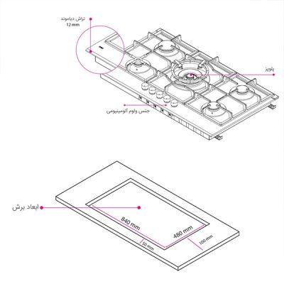 اجاق گاز رومیزی کن مدل لیناک B