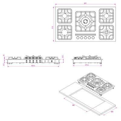 اجاق گاز رومیزی کن مدل 523S