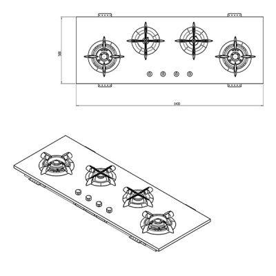 اجاق گاز رومیزی سنگی کن مدل اینفرنو