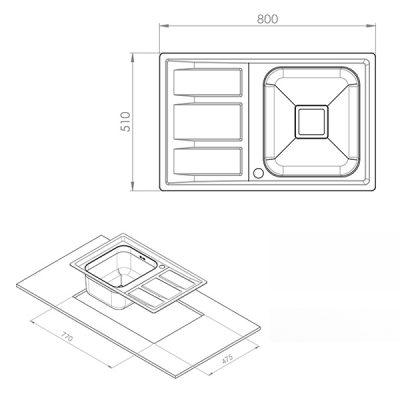سینک ظرفشویی توکار کن مدل 4112