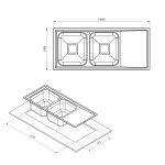 سینک ظرفشویی توکار کن مدل 8102
