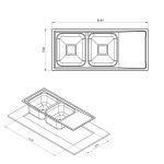 سینک ظرفشویی توکار کن مدل 8112