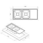 سینک ظرفشویی توکار کن مدل 8122