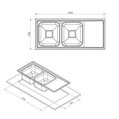 سینک ظرفشویی توکار کن مدل 8192
