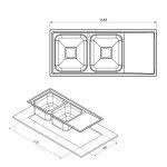 سینک ظرفشویی توکار کن مدل 8172