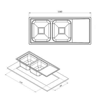سینک ظرفشویی توکار کن مدل 8172