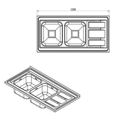 سینک ظرفشویی روکار کن مدل 9112