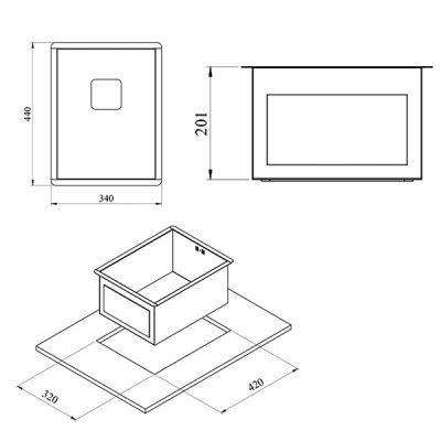 سینک باکسی توکار کن مدل A4030