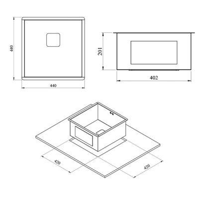 سینک باکسی توکار کن مدل A4040