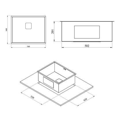 سینک باکسی توکار کن مدل A4050