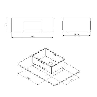 سینک باکسی توکار کن مدل A4060