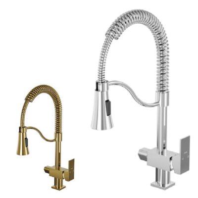 شیر ظرفشویی دوکاره علم فنری کلار مدل فلت