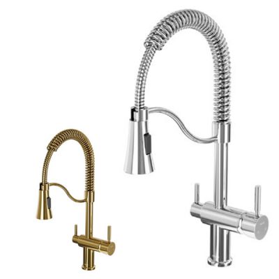 شیر ظرفشویی دوکاره علم فنری کلار مدل آبشار