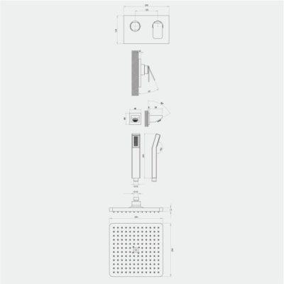 شیر حمام توکار کلار مدل نیو فلت